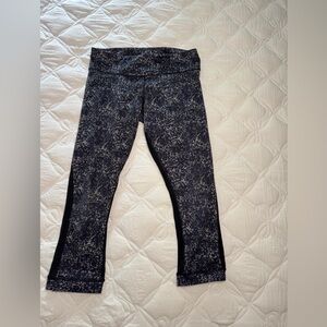 Lululemon Leggings Journey Crop - Rocky Road Sand Dune/Black Mesh Size 8